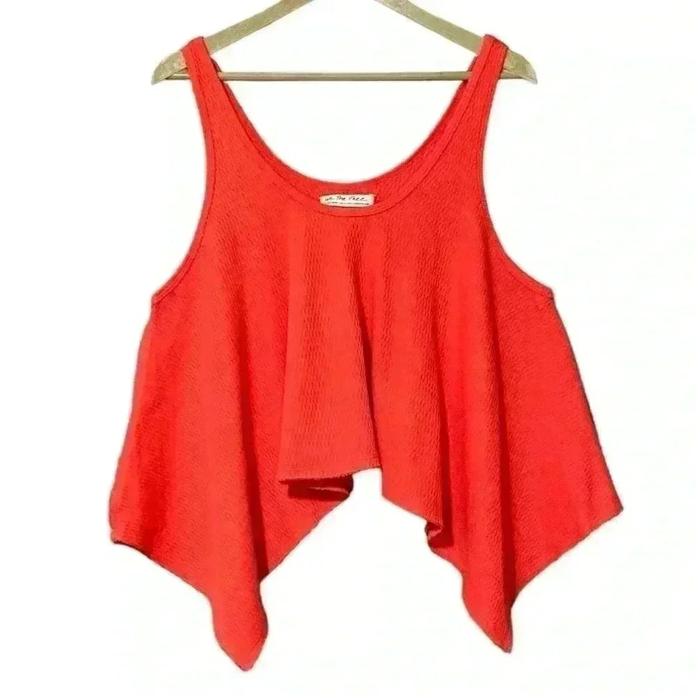 We The Free Tank Women’s X-Small Red Sing La La Lightweight Knit Scoop Neck NWT